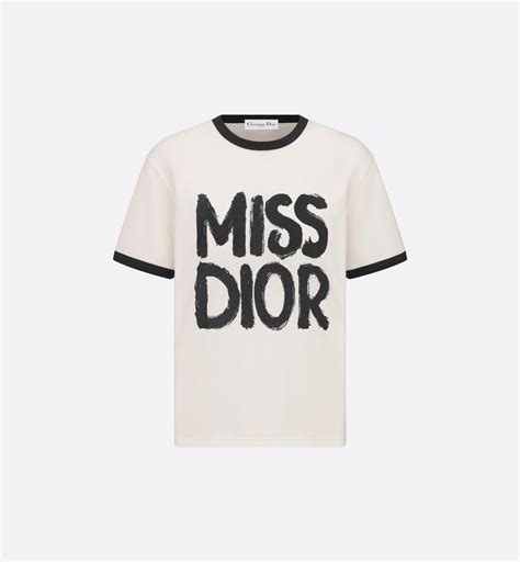 Nylon brillant noir imprimé du motif Miss Dior Graffiti blanc